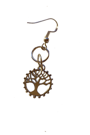 boucles d’oreilles arbre de vie métal argenté