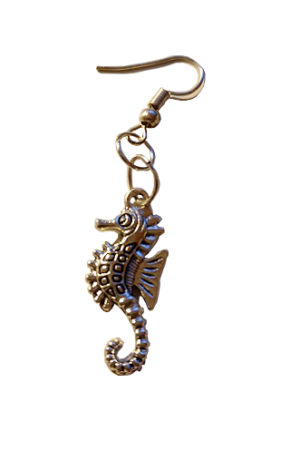 boucles d'oreilles hippocampe metal argenté