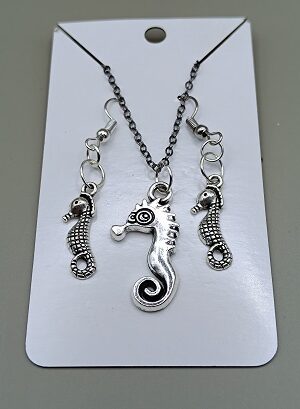 Parure femme hippocampe métal argenté