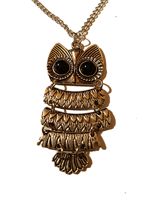Collier - Hibou dansant - 25x50mm