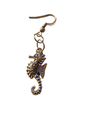Boucles d’Oreilles hippocampe métal argenté