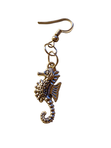 Boucles d’Oreilles hippocampe métal argenté