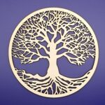 Lot de 4 Sous-verres en Bois Arbre de Vie