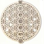 Lot de 5 Sous-verres en Bois fleur de vie &7 Chakras - Mandala