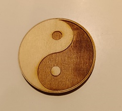 Magnet en Bois Symbole Yin-Yang